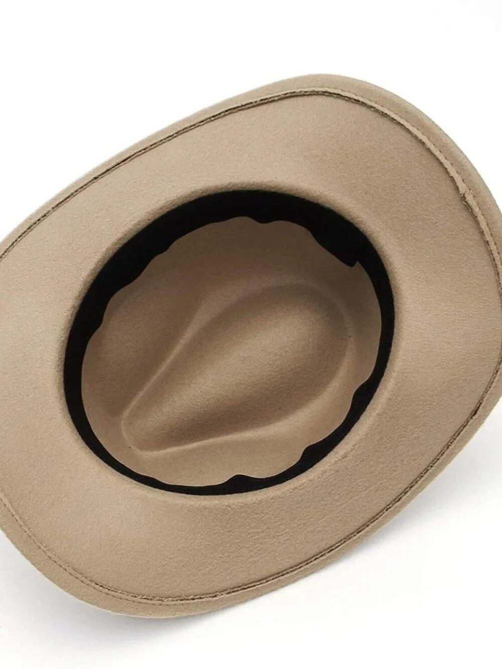 Beige Western Cowboy Hat Wide Brim Ranch Rodeo Cowgirl Festival Boho Costume Hat